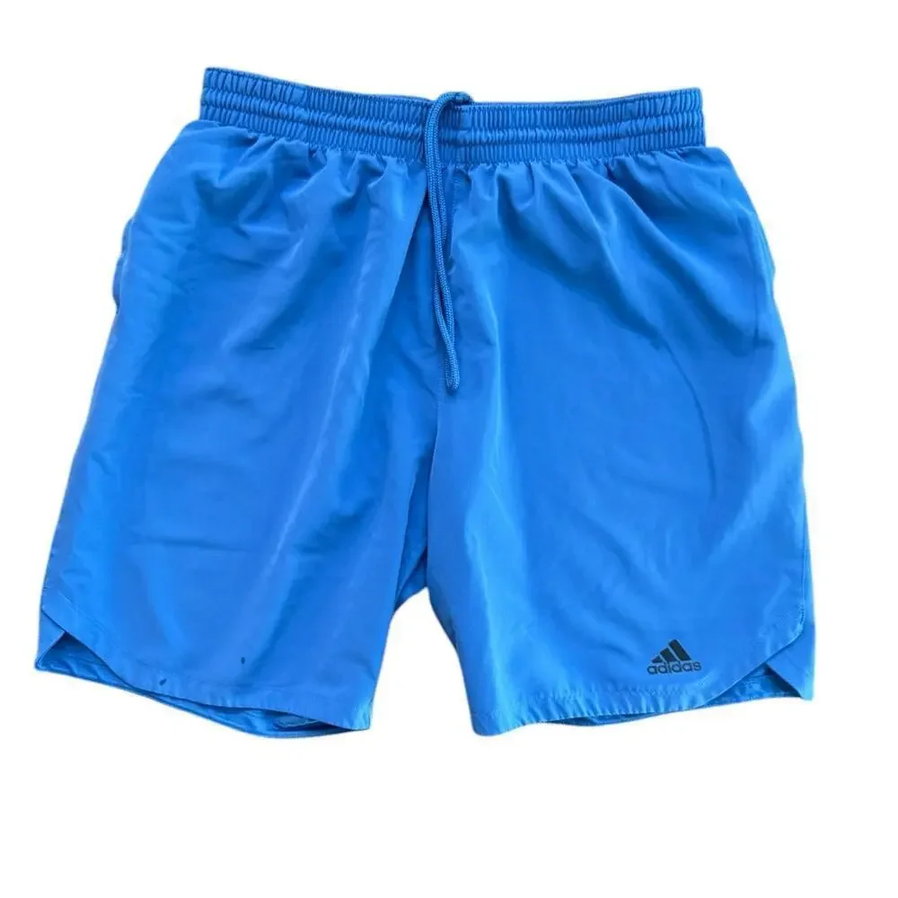 Adidas Climalite Men's Blue Drawstring Athletic Shorts Size Large